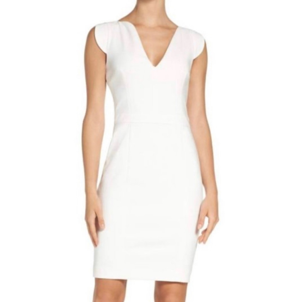 French Connection Lolo Women’s White/Cream Sheath Dress